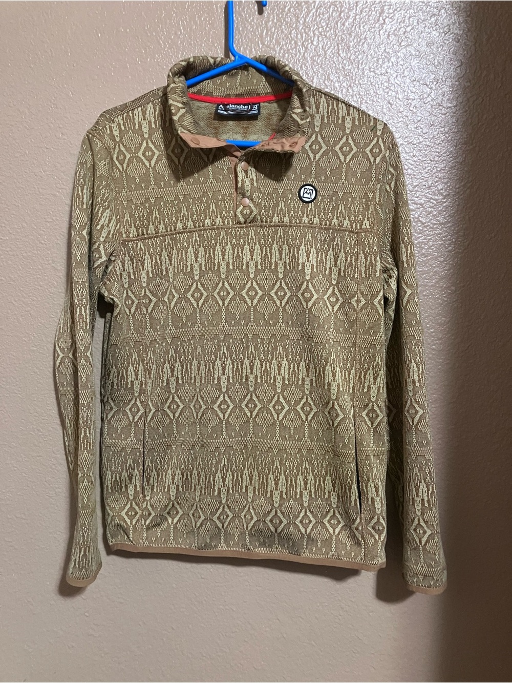 Avalanche Men's Tan Patterned Pullover Sweater Hoodie